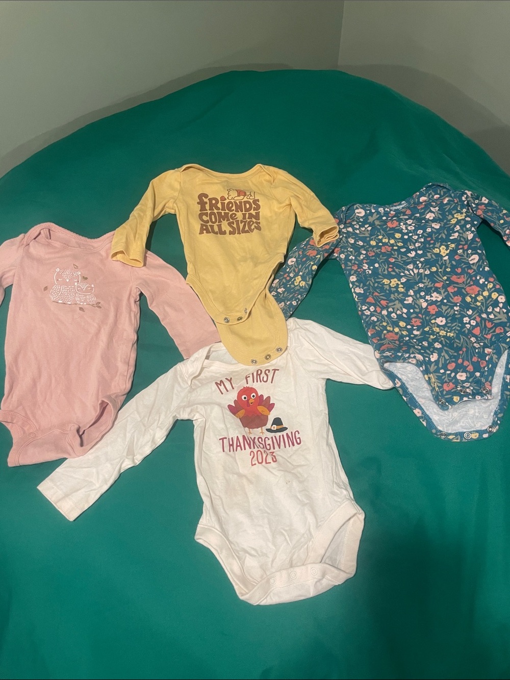 Carter's Baby One-Piece Bodysuits - Pink, Yellow, White, Blue Floral